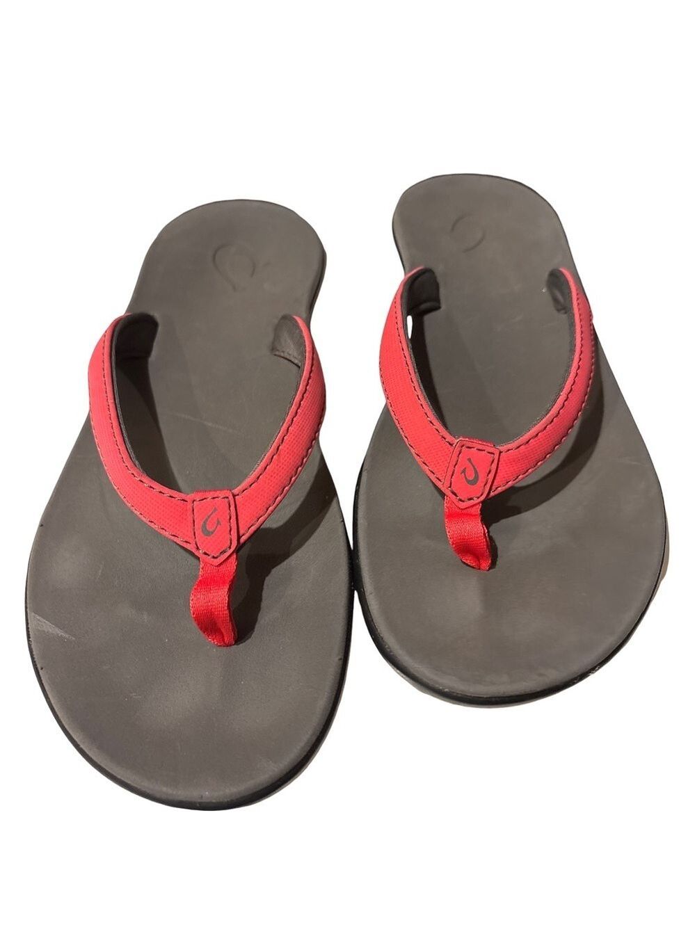 OluKai Kids Pink Gray Thong Sandals Size 6